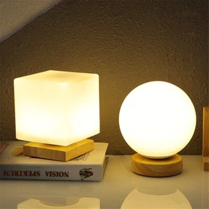 Rustic Table Lamp Glass Shade Desk Lamp Study Night Light Bedroom Art Decoration - Picture 1 of 9