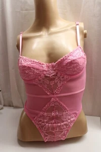 Too Precious/Cute! Sexy Forever21 Mesh Lace Bodysuit Barbie Pink Sissy PrincessS - Picture 1 of 5
