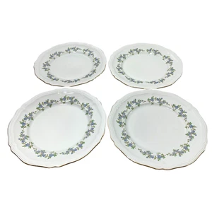 4 Johann Haviland Dinner Plates Bavaria Chippendale China White Blue Floral - Picture 1 of 7