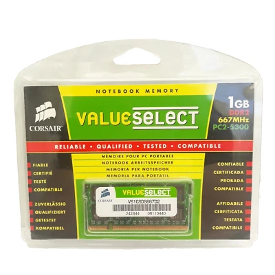 Memory Ram For PC 1GB -   PC2-5300 DDR2 667MHz VS1GSDS667D2  Corsair - Image 1 of 4