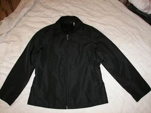 Women's Hillard & Hanson Black Lightweight Coat Jacket - M - Zip Front - Picture 1 of 8