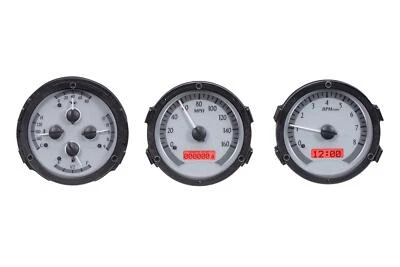 Dakota Digital 68-69 Oldsmobile Cutlass Analog Gauges Silver Red VHX-68O-CUT-S-R - Image 1 of 4