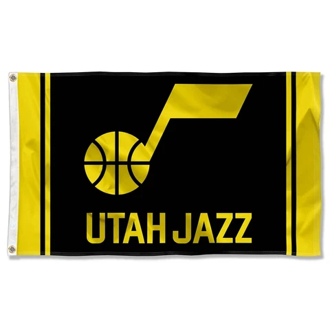 Utah Jazz Black Grommet Flag Cover