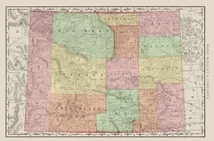 Historic State Map - Wyoming - Rand McNally 1903 - 23 x 34.74 - Vintage Wall Art - Picture 1 of 20