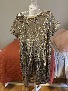 Zara 11/12 Sequin Champagne gold dress Girls - Picture 1 of 6