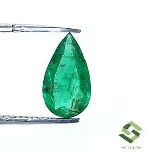 10x5.5x2.9 mm Natural Emerald Pear Cut 0.93 Cts Faceted Zambia Loose Gemstone - Picture 1 of 9