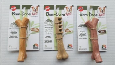 Tres (3) SPOT Bam-bones Plus - Juguetes para masticar para perros - Hecho con fibra de bambú Foto 1 de 4