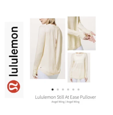 Suéter Lululemon Still At Ease espalda abierta nuevo sin etiquetas. Ala de ángel/crema. Talla 12. Foto 1 de 4