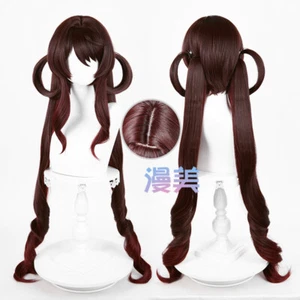 Genshin Impact Hu Tao Anime Hairpiece Wig Long Hair Periwig Cosplay Cartoon - Picture 1 of 6