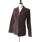 John Carlisle Women's Brown Suede Leather Jacket Small Western Festival Studded