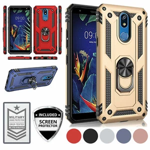 Estuche de anillo híbrido blindado resistente de titanio para LG Stylo 5 [listo para montaje magnético] + pantalla - Imagen 1 de 21