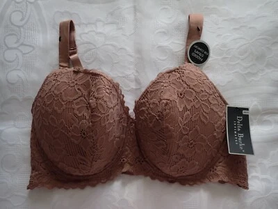 DELTA BURKE, Lace Bra in Size 38DD, Colour in Brown - Image 1 of 2