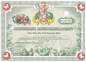 Achterbahn AG  Konvolut Inhaber-Aktien 5 DM , 100 DM  mit Coupons ! - Bild 1 von 4