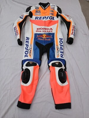 REPSOL HONDA  motorbike racing cowhide leather suit - Imagen 1 de 4