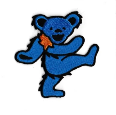 SHIT HATPINS BLUE BEAR Patch 3" embroidered iron on dead patches dancing grateful bears