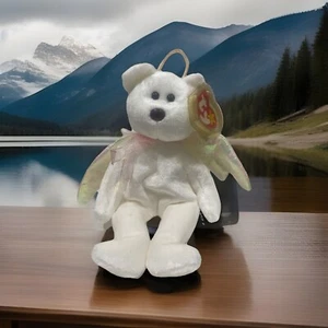 TY Beanie Baby - HALO the Angel Bear (8.5 inch) - MWMTs Stuffed Animal Toy - Picture 1 of 3