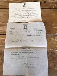 1953 Lord Chamberlain Invitation To Queen Elizabeth Buckingham Palace Party - Picture 1 of 9