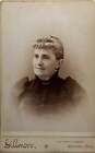 Antique Victorian Cabinet Card Older Woman Bangs Drop Earrings MA