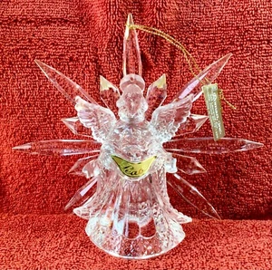 Angel Christmas Ornament Decoration By Roman Clear Acrylic Holiday  - Picture 1 of 6