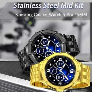 Metal Modification Kit Case Strap for Samsung Galaxy Watch 5 Pro 45mm Steel Band - Picture 1 of 26