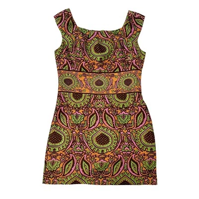 Vestido Vaina Retro Psicodélico Hippie Estampado Paisley Milly Talla 8 $425 Foto 1 de 4