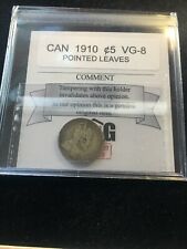 1910  PL, Coin Mart Graded Canadian,  ¢5 Cent, **VG-8**