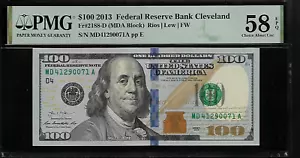 US $ 100 Dollars 2013 PMG 58 EPQ Fr#2188-D FR Bank Cleveland Rios/Lew/FW - Picture 1 of 4