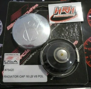Billet specialties Radiator cap V8 logo Billet polished alloy 16lb press - Picture 1 of 1