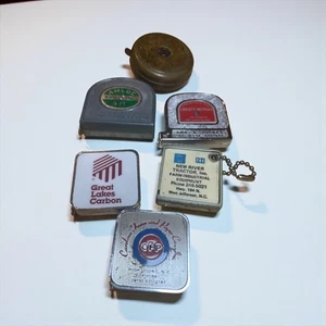 Advertising Pocket Tape Measures (6) Various Brands Designs Metal Plastics - Picture 1 of 5