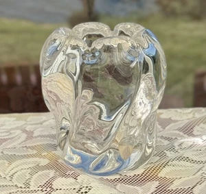 Vintage Swedish Clear Art Glass Crystal Vase Edvin Ohrstrom for Orrefors Signed - Picture 1 of 9