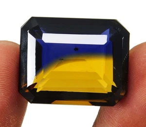 CERTIFIED 46 Ct UNHEATED NATURAL BI-COLOR TANZANITE GEMSTONE_FROM TANZANIA - Picture 1 of 13
