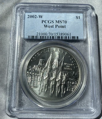 2002-W West Point Bicentennial $1 PCGS MS 70 Silver Modern Commemorative Dollar - Image 1 of 4