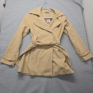 Modele Mantel Damen Größe Small beige zweireihig Wickeloptik zum Binden SCHADEN LESEN  - Bild 1 von 18