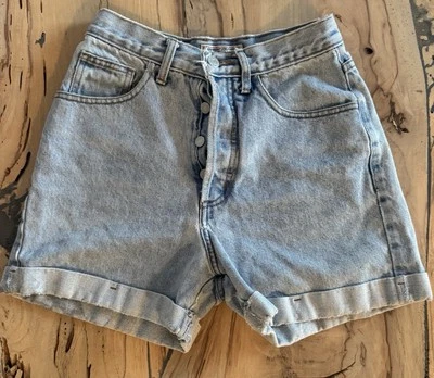 Pantalones Cortos Vaqueros Guess De Colección Para Mujer 28 Envejecidos Tiro Alto Lavado Ligero Hechos en EE. UU. Foto 1 de 4