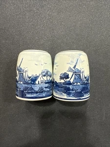 Vintage Distel DELFT’S BLAU handbemalt Salz & Pfefferstreuer Set - Bild 1 von 3