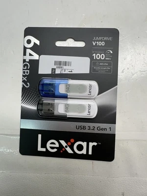 Lexar Jumpdrive v100 USB 3.2 Gen1 64GB x 2 (44891)  - Image 1 of 3