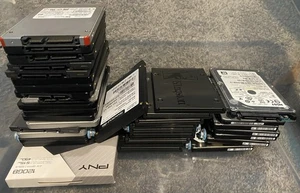 Lot Of (27) 2.5” SSDs & (7) 2.5" HDDs - Used/Reformatted NTFS - Various Brands - Picture 1 of 1