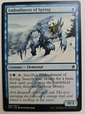 MTG Magic The Gathering Card Embodiment of Spring Creature Elemental Blue KTN  - Image 1 of 2