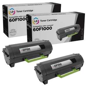 LD Comp Lexmark 60F1000 2 pezzi nero MX310 MX410 MX510 MX511 MX610 MX611 - Foto 1 di 9