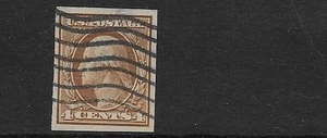 US.#346, 4 Cent Washington, Imperf Issue of 1908-09, DLWM, Used, NG, F/VF - Picture 1 of 1