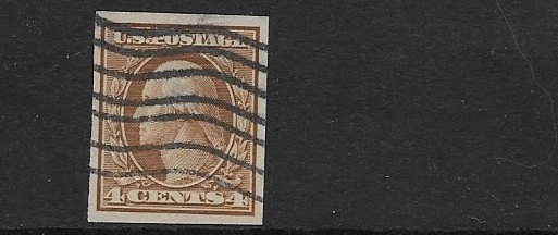 US.#346, 4 Cent Washington, Imperf Issue of 1908-09, DLWM, Used, NG, F/VF - Image 1 of 1