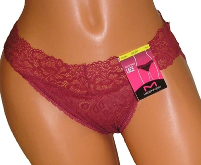 Panties Lingerie Maidenform Red Wine Lace Bikini  Size 6 Medium  Adult Gift - Imagem 1 de 4