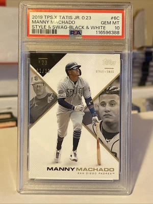 2019 Topps X Tatis Jr. - Manny Machado Style & Swag 1/10  - PSA 10 - Pop 1 - Image 1 of 2