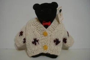 5" Bean Bag Black Bear Plush in Oversized Sweater Howard Collectibles - Picture 1 of 17