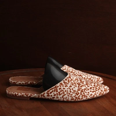 Madewell Mules Womens SZ 7 Brown Remi Mini Leopard Calf Hair Slip On Flat Shoes - Image 1 of 4