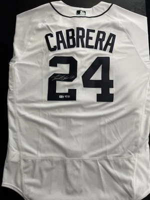 Miguel Cabrera Autographed Nike Jersey Detroit Tigers White Fanatics COA - Image 1 of 4