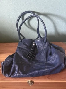 "Bolso de hombro Alfani de cuero genuino azul con cordón 16x11x6""" - Imagen 1 de 8