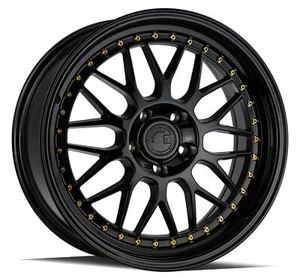 19x8.5 +32 F,19x9.5 +35 R, Aodhan AH02 5x112 Flow Forged Black Wheels (Set of 4) - Picture 1 of 3