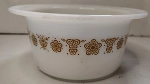 PYREX Corning Vintage Butterfly Gold Butter Dish #75 Tub Round USA - Picture 1 of 4