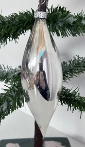 1x alter Christbaumschmuck Tropfen Zapfen silber  5579/23 - Bild 1 von 2